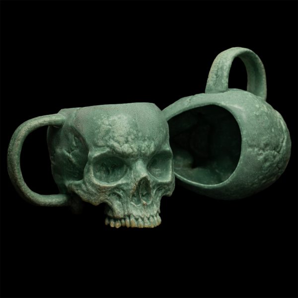 VERDIGRIS SKULL TEACUP